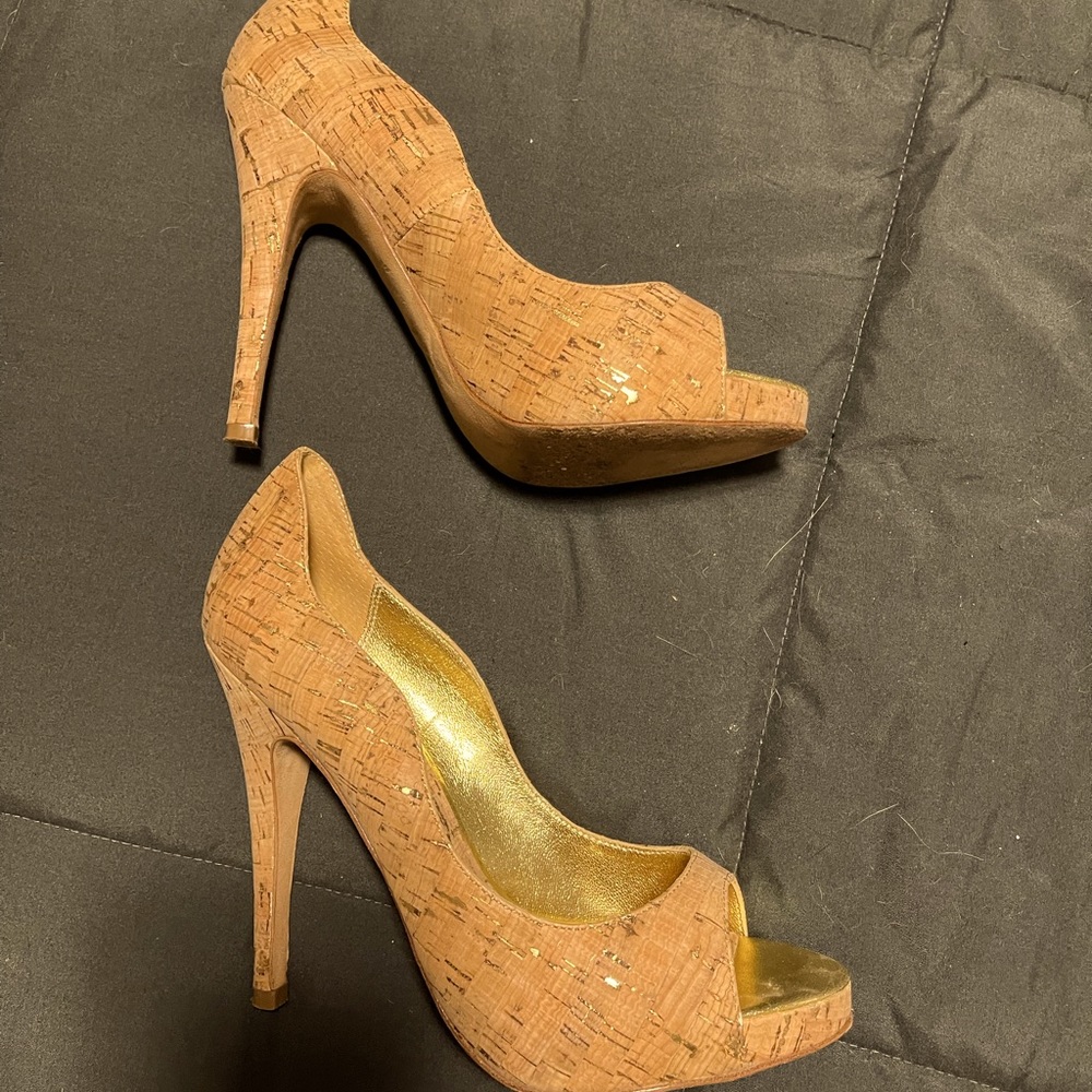 Charles David PeepToe “Cork” High Heels